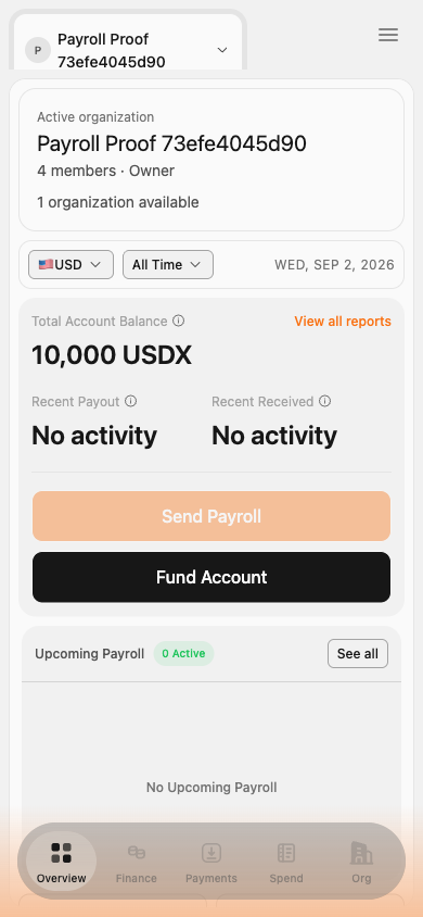 Dashboard, mobile, scrolled to the widget